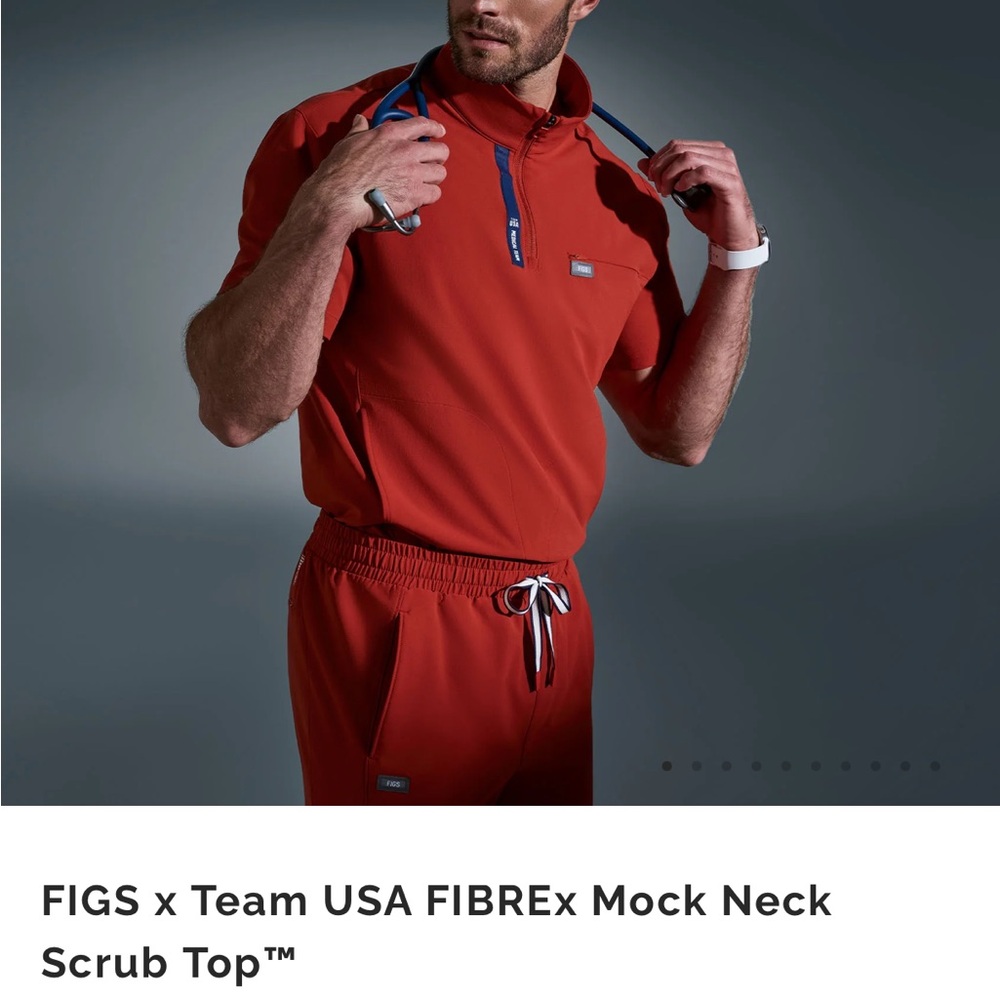 Figs x TEAM USA mock neck scrub top